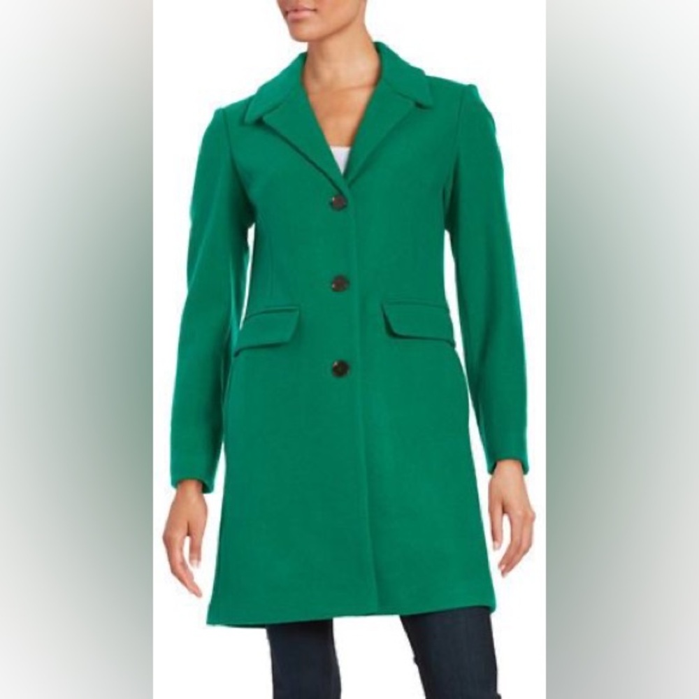 Chic Vibrant Green Pea Coat (1 Madison) Size S